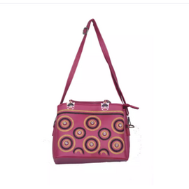 Dark Pink PU Leather Designer Hand Bags For Women