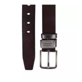 Dark Chocolate Artificial Leather Belt For Men, 3 image