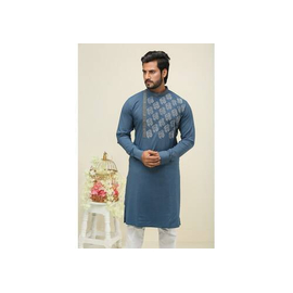Blue Fashionable Cotton Panjabi For Men