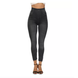Black Ladies Leggings Fashion Fitness Jeans Pant, 2 image