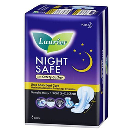 Laurier Sanitary Napkin Night Safe-40cm-8 Pad