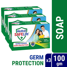 Mediker SafeLife Soap Bar Combo Pack (100gm X 3pcs)