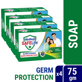 Mediker SafeLife Soap Bar Combo Pack (75gm X 4pcs)