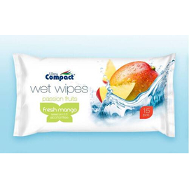 Ultra ComPact Wet Wipes 15pcs Fresh Mango Flavour 4 Pack Combo