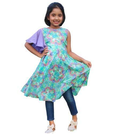Multi Color Printed Vexi Voil Fabric Girls Cotton Frock(1-4 Years)
