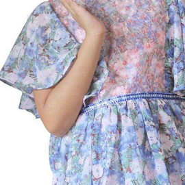 Misty Color Printed Georgette Fabric Girls Frock(3-6 Years), 2 image