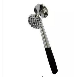 Double-Sided Meat Hammer With Non Slip Handle - Silver and Black, 3 image