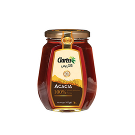 Clariss Acacia Honey: 500gm Octagonal Glass Bottle