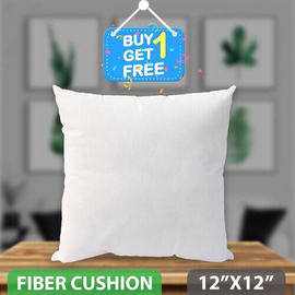 Standard Fiber Cushion, Tissue Fabric, White, (12″x12″), Buy 1 Get 1 Free, 77245