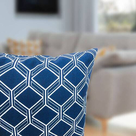 Decorative Cushion Cover, Navy Blue (16x16) Buy 1 Get 1 Free_77130, 2 image
