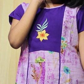 Girls Printed Cotton Tops Light Purple 1-4 Years, 2 image