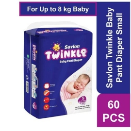 Savlon Twinkle Baby Pant Diaper Small 60 pcs