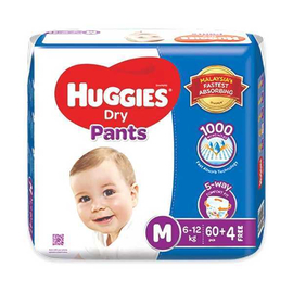 Huggies Dry Pant Diaper Medium-64 Pcs (6-12 KG)