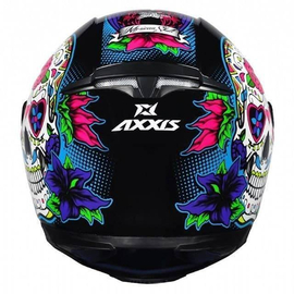 AXXIS Eagle Mexican Skull Black Motorcycle Helmet BD (clear visor), 4 image
