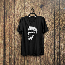 Short Sleeve Printed Black T-Shirt for Man