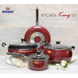 Noah Kitchen King Set Maroon  -7 Set