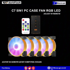 DarkFlash C7 5in1 PC Case Fan RGB LED Adjust IR Remote Quiet Computer Cooler