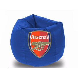 Super Comfortable Lazy Sofa_Xl Pumpkin Shape_Blue with Arsenal Logo