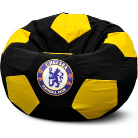 Football Bean Bag Chair_XXl_Black & Yellow Combined with Arsenal Logo