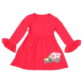 Red Mixed Cotton Baby Dress