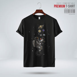 Fabrilife Black Astronaut Juggling Planets T-Shirt