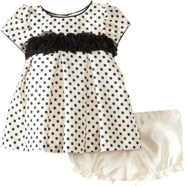 Black and White Mixed Cotton Baby Dress