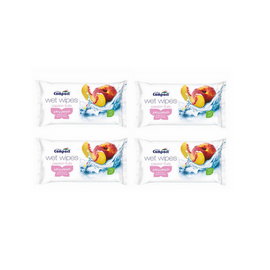 Ultra ComPact Wet Wipes 15pcs Juicy Peach Flavour 4 Pack Combo