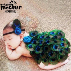 Newborn Peacock Feather Baby Photo Props