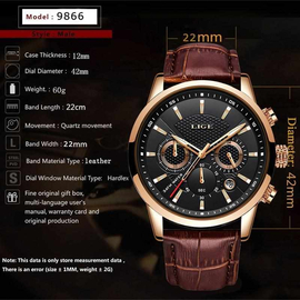 LG84 Lige9866 Chronograph Watch, 3 image