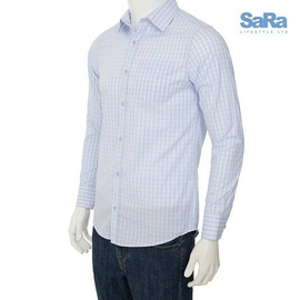 SaRa Mens Formal Shirt SKY CHECK