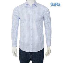 SaRa Mens Formal Shirt SKY CHECK