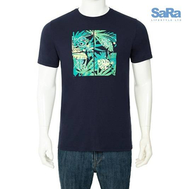 SaRa Mens T -Shirt (MTS141YF-Navy blue