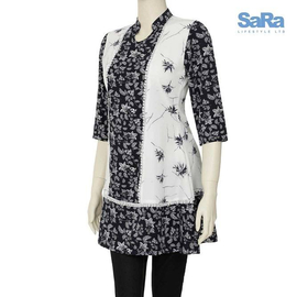 SaRa Ladies Fashion Tops NAVY PRINT