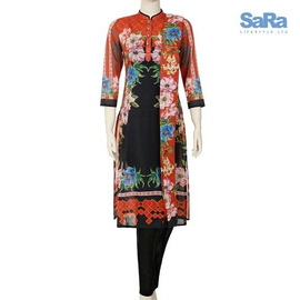 SaRa Ladies Lawn 3 pcs Brown print