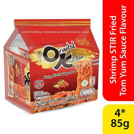 Mama Instant Noodles Oriental Kitchen Shrimp STIR Fried Tom Yum Sauce Flavour Family Pack 4*85gm