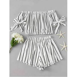 Baby Stylish Dress (Black & White Striped)- '0' to '3' Year's