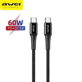 Awei CL-111T PD 60W Super Fast Charging Type-C to Type C Cables Cable Date For Huawei iphone