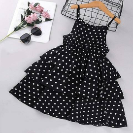 Baby Fashionable Dress (Black and White Dot)- '0' to '3' Year's