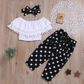 Baby Fashionable Dress (black & white) -'4' to '6' Year's