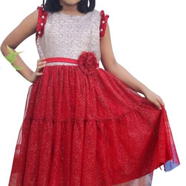 Girls Red Party Frock 1-4Y, 2 image