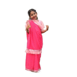 Girls Pink Sharee with Blouse 11-14 Years
