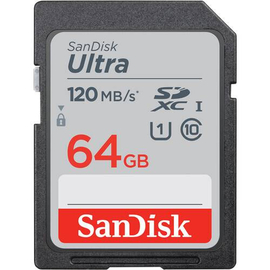 Sandisk 64GB 120MB/s Ultra UHS-I SDXC Full HD Video Memory Card - Black