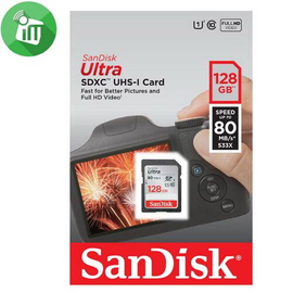 SanDisk Ultra 128GB Class 10 SDXC Memory Card - SDSDUNC-128G-GN6IN