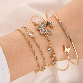Star Heart Moon Mixed Design Crystal Stone Bracelet For Ladies, 3 image