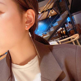 Crystal Acrylic Minimalist Korean Fashion Geometric Enamel Earring, 2 image