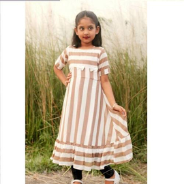 Coffee Color Girls Gown 7-10y