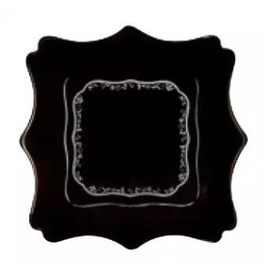 Tempered Soup Plate 22 Silver Black H8403