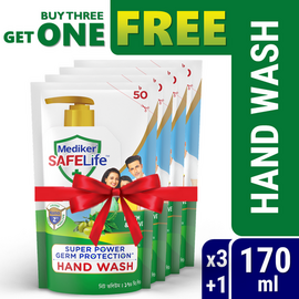 Mediker SafeLife Hand Wash 170ml Refill (Buy 3 Get 1 free)