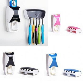 Automatic Toothpaste Dispenser with Toothbrush Holder - Multicolor