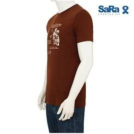 SaRa Men's T -Shirt Brown